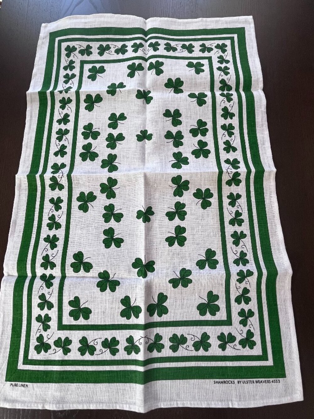 Shamrock Ulster LInen tea towel